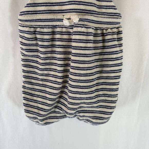 Janie and Jack Romper Boys 12-18 Months Blue White Striped Terry Cloth Button - Picture 3 of 9